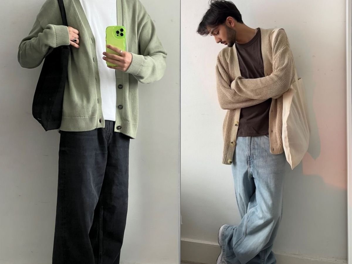 Áo khoác cardigan, áo thun và quần dài mang đến vẻ ngoài trẻ trung