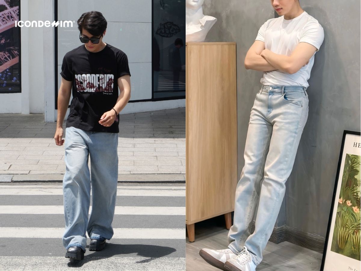 Phối đồ Tết cho nam sinh với áo thun, quần jeans và giày thể thao