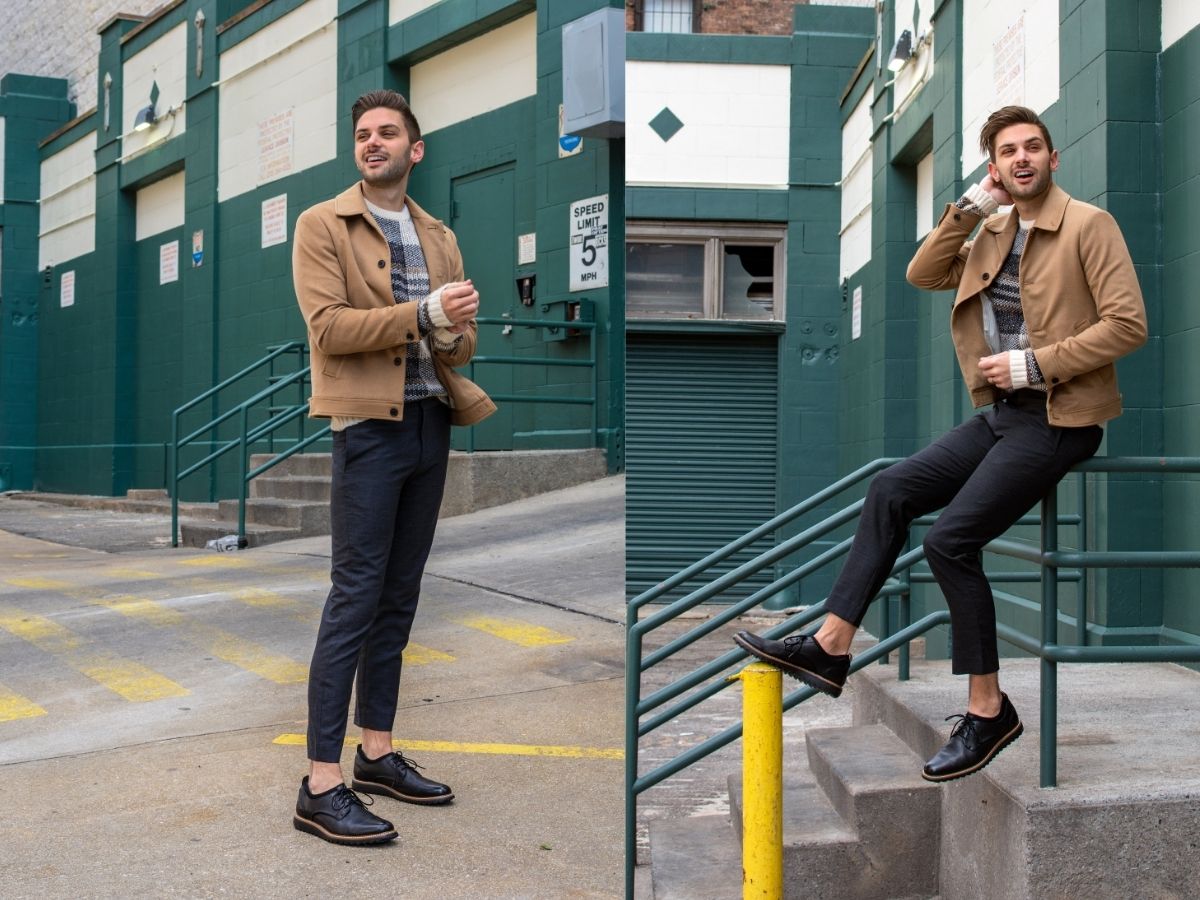 Phối Cropped Pants với áo len và giày Oxford