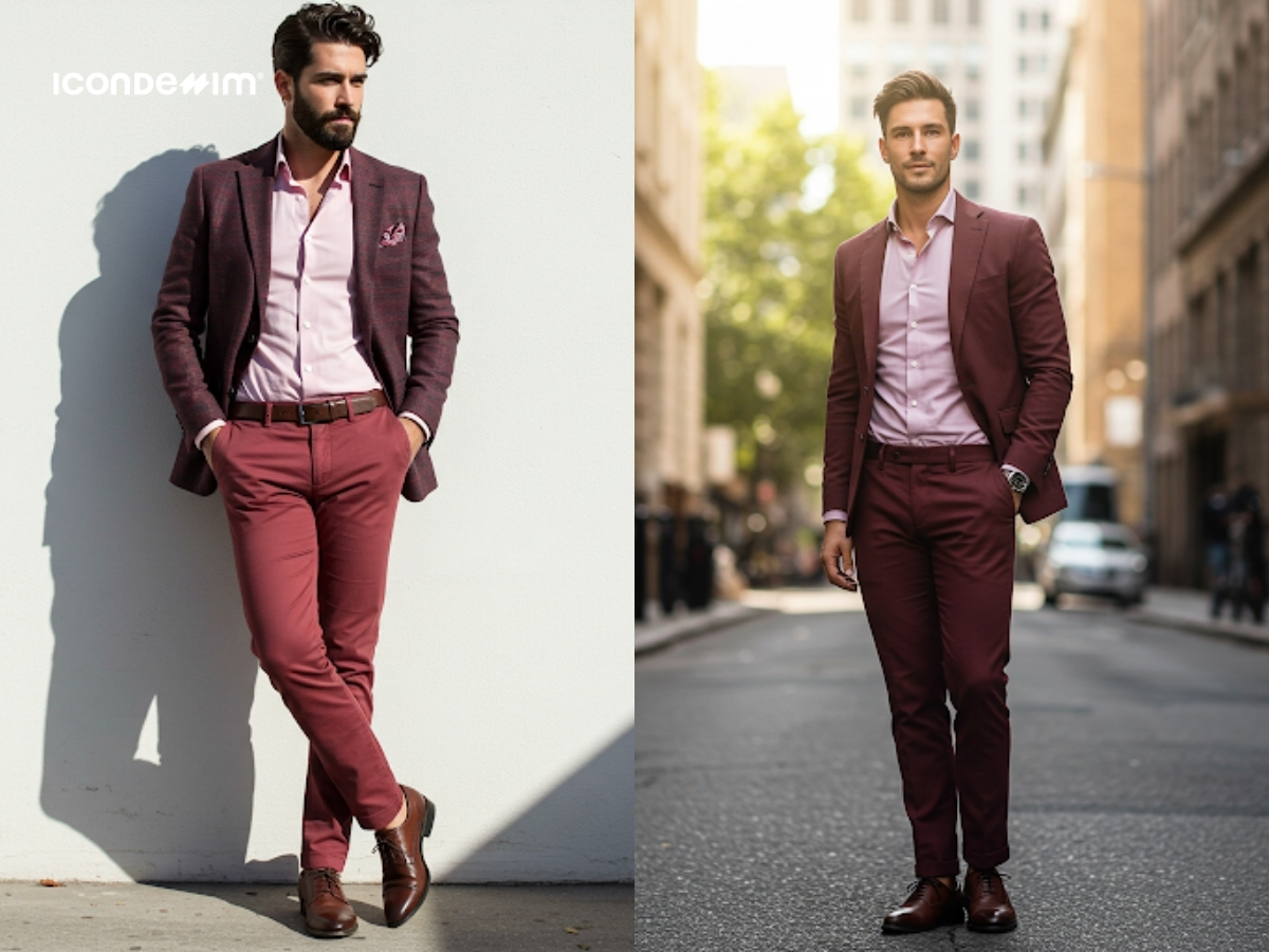 Outfit Monochrome màu đỏ đô