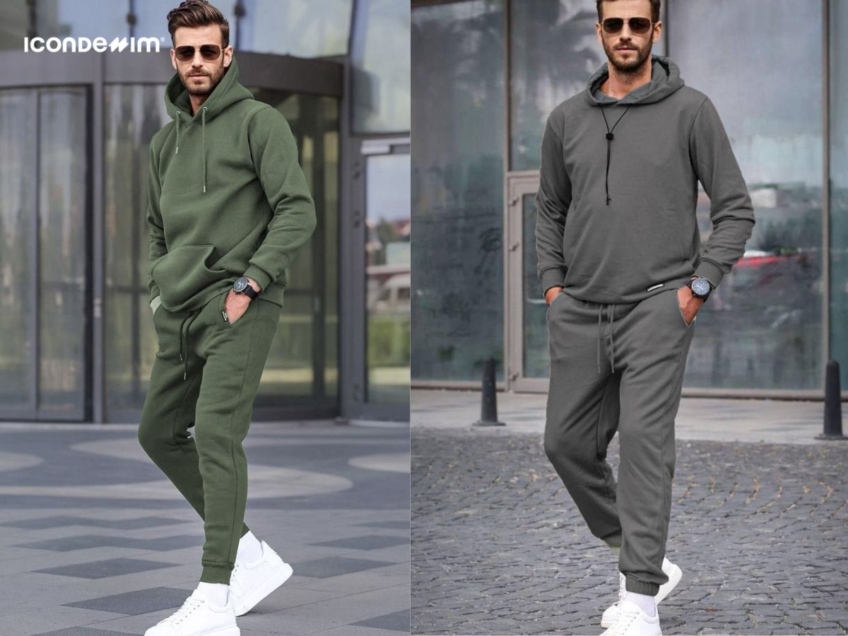 Outfit với quần jogger và áo hoodie cùng tông màu cực thời trang