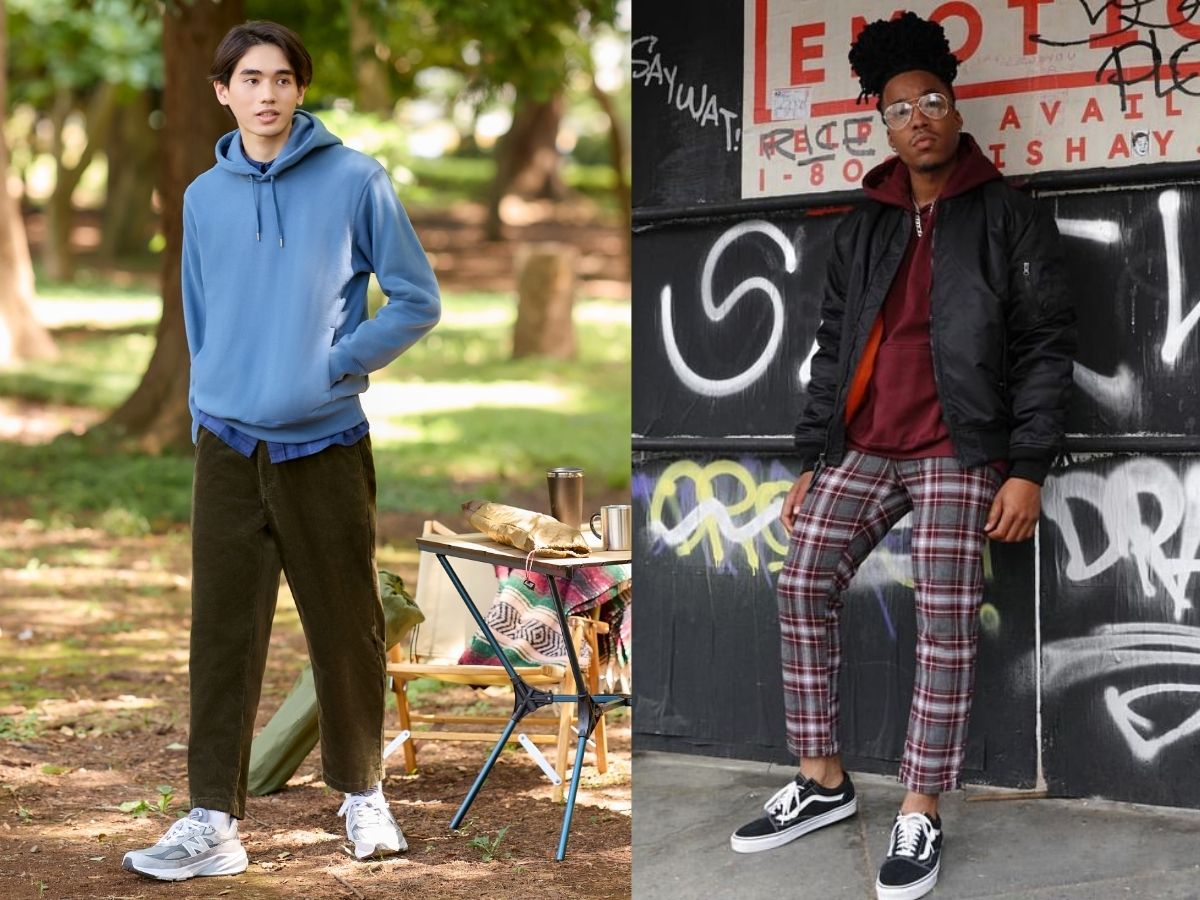 Quần Cropped Pants với áo hoodie và giày sneaker