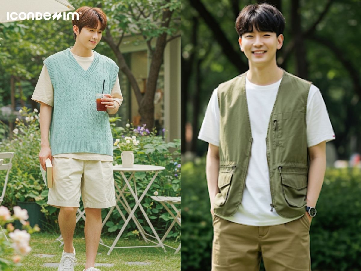 Phối áo gile với áo thun trẻ trung