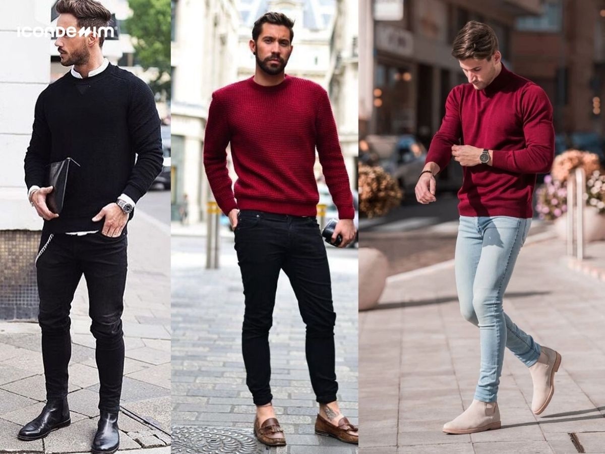 Phối áo jumper và quần jeans