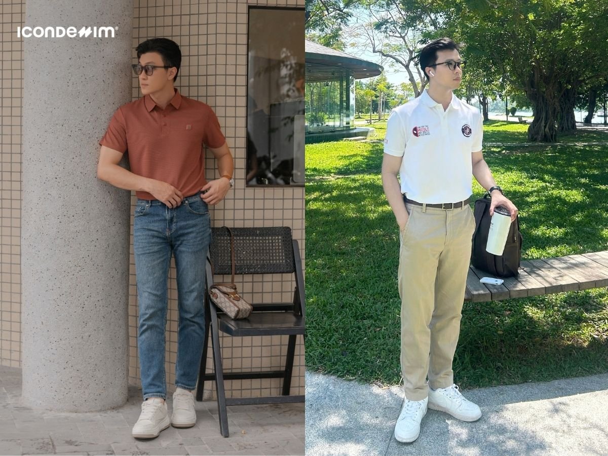 Phối áo polo phong cách smart casual