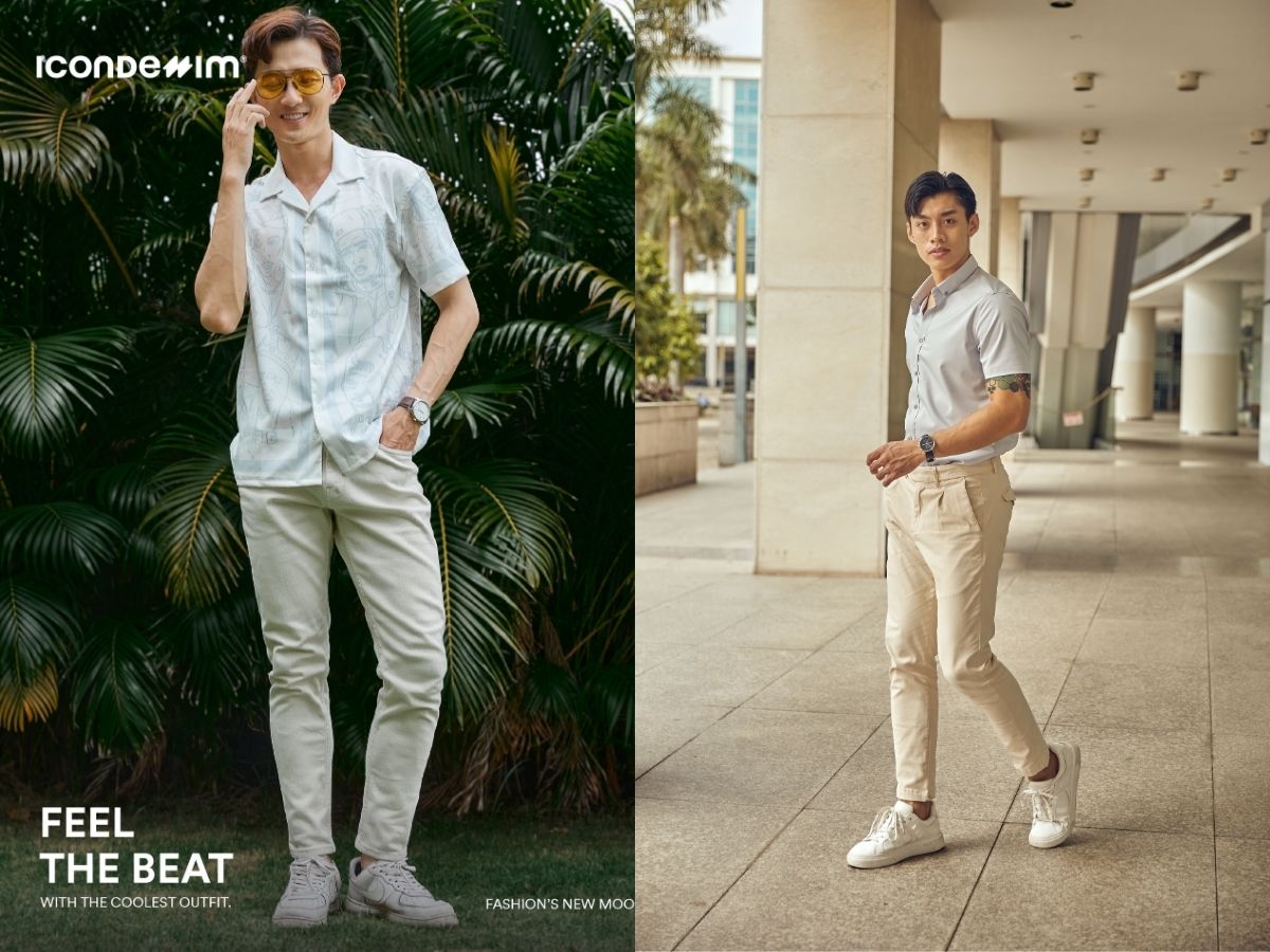 Phối áo sơ mi tay ngắn với quần jean