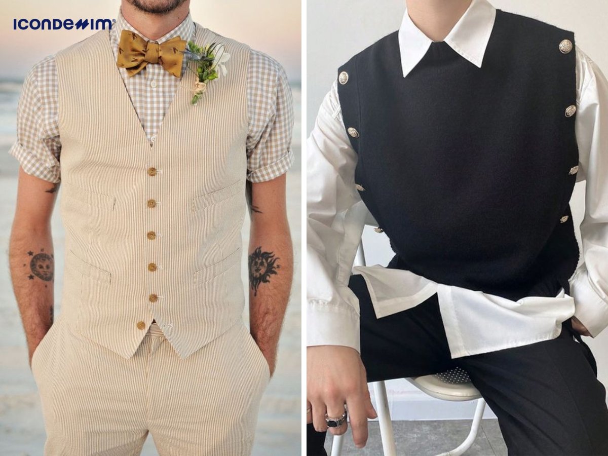 Phối áo sơ mi tay ngắn và áo gile