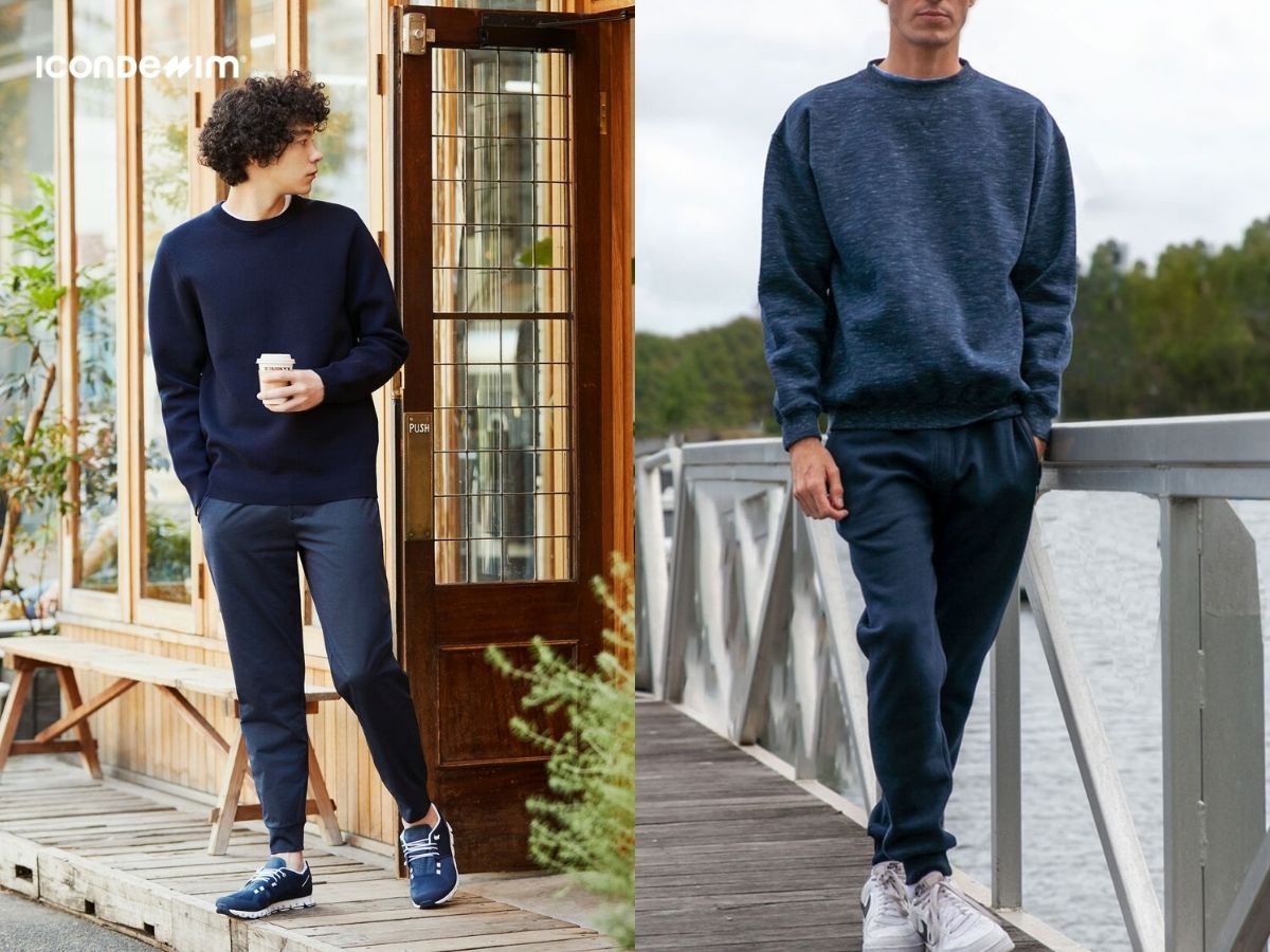 Phối áo sweater với quần jogger