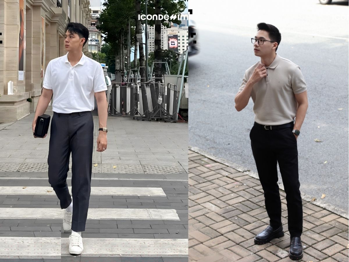Phối đồ basic quần âu áo polo