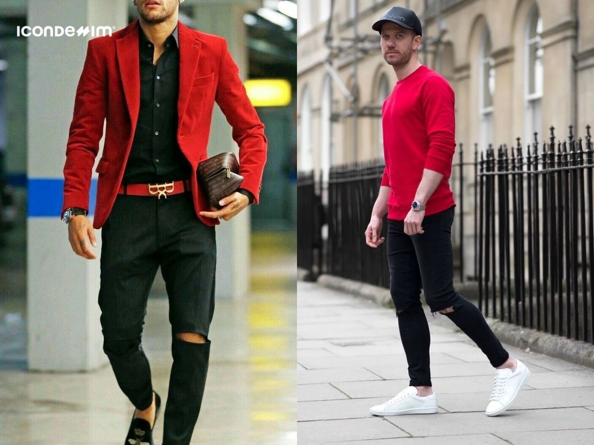 Phối đồ màu đỏ và màu đen
