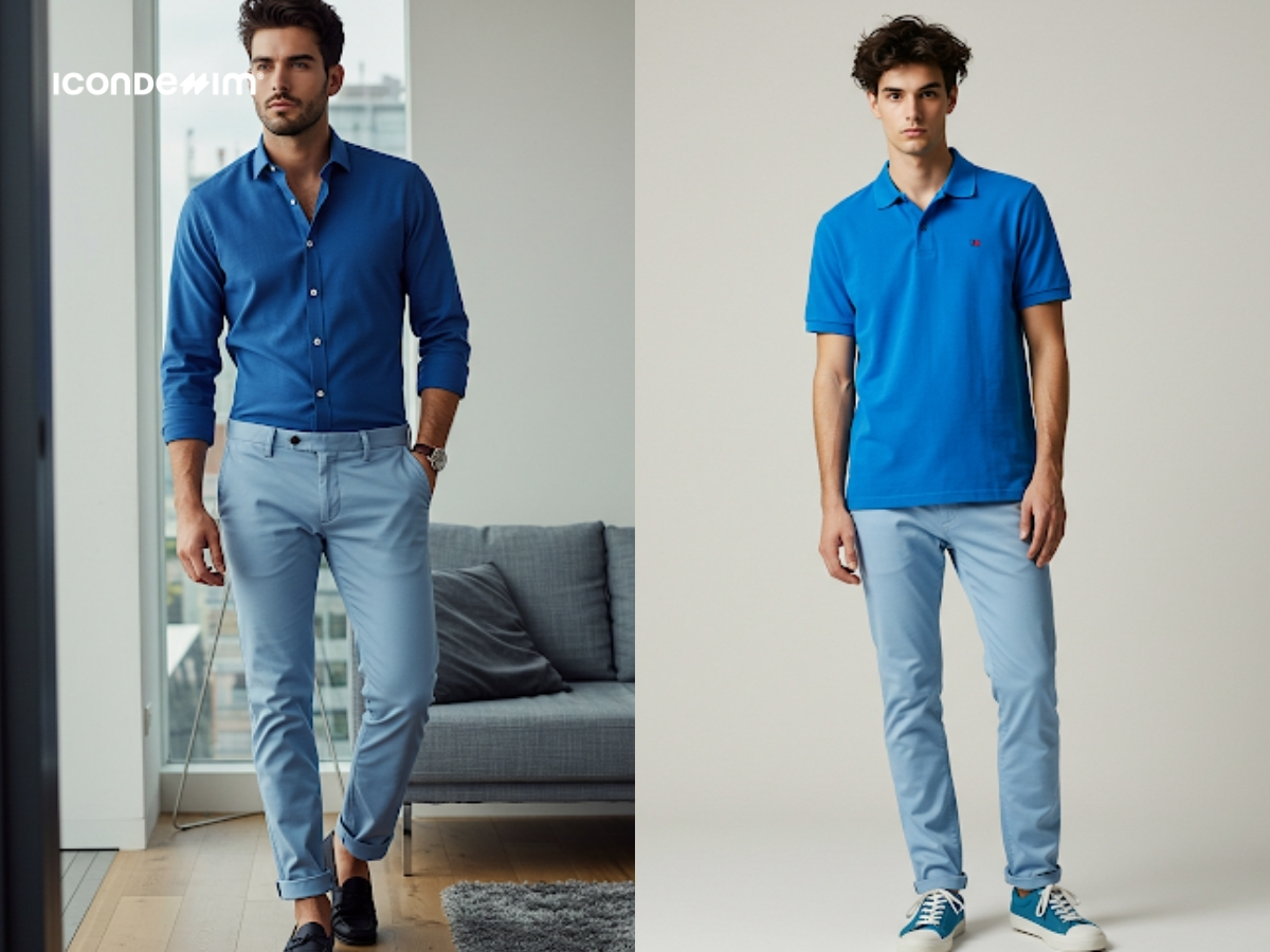 Phối đồ monochrome với màu xanh coban