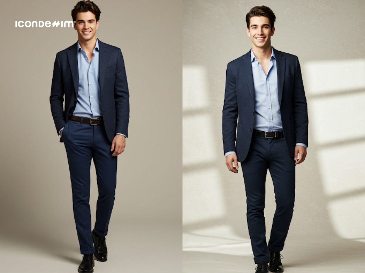 Phối đồ monochrome với màu xanh navy