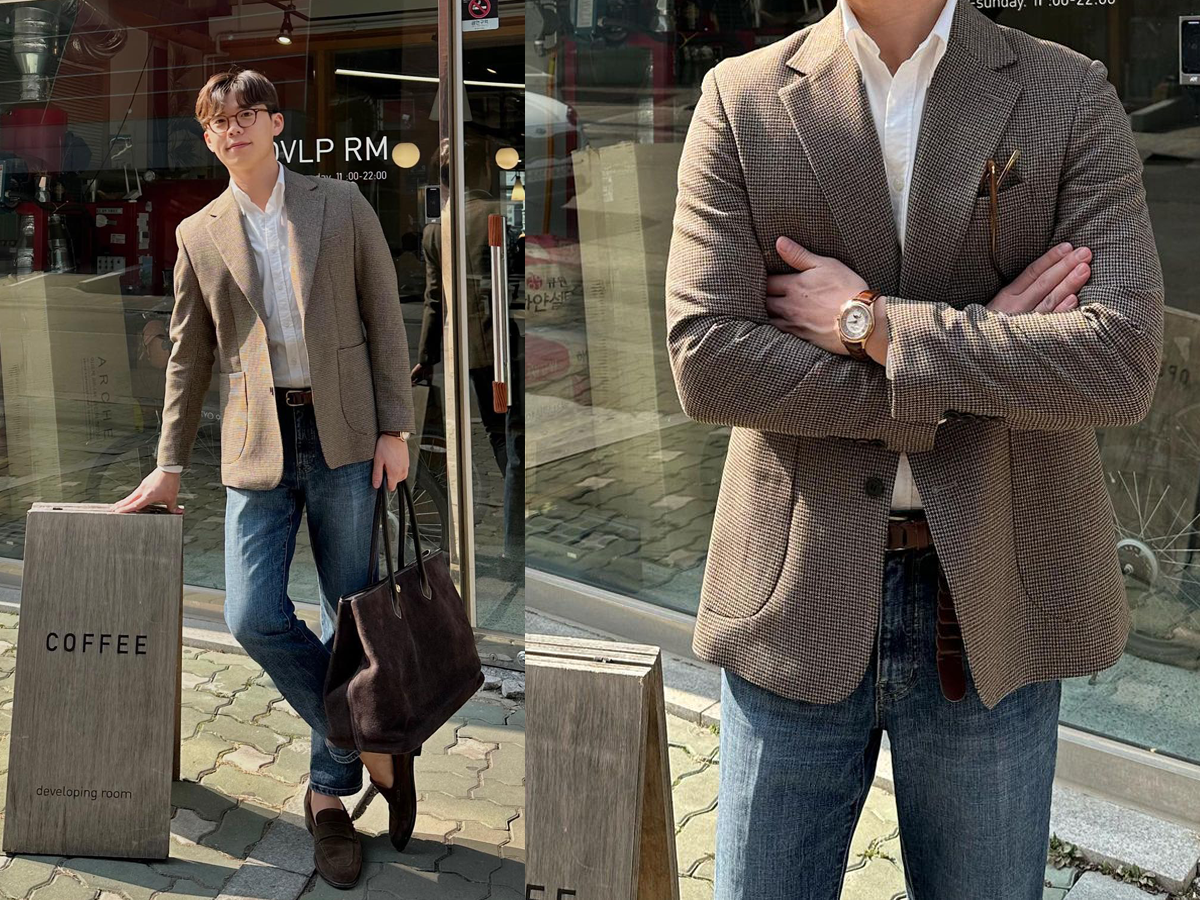 Blazer và quần jeans tạo nên vẻ ngoài hiện đại