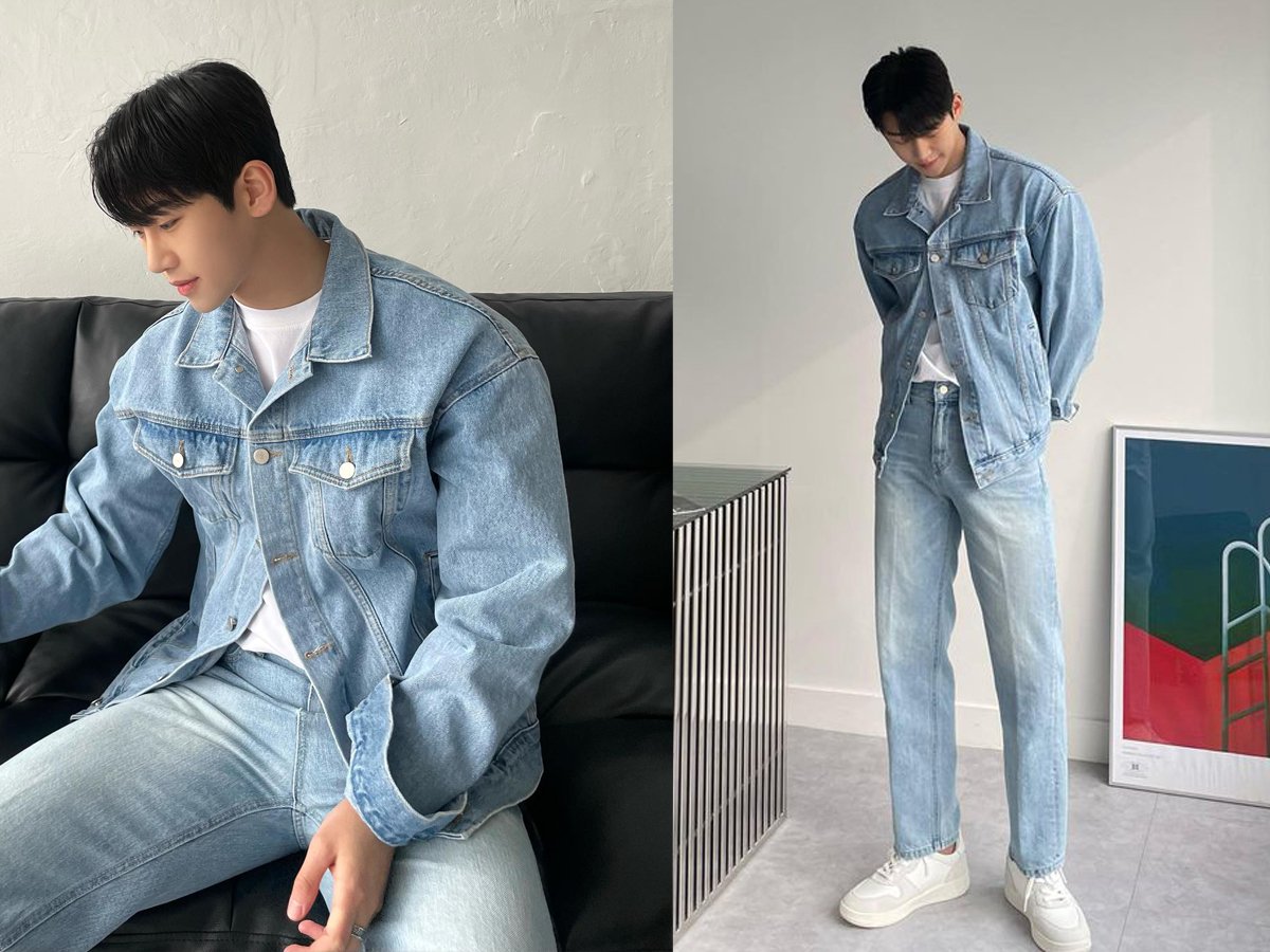 Phối đồ Denim on denim theo phong cách Hàn Quốc