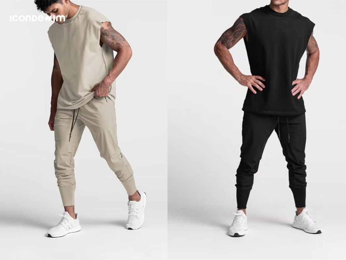 Phối đồ với quần jogger nam và áo tank top đậm chất thể thao