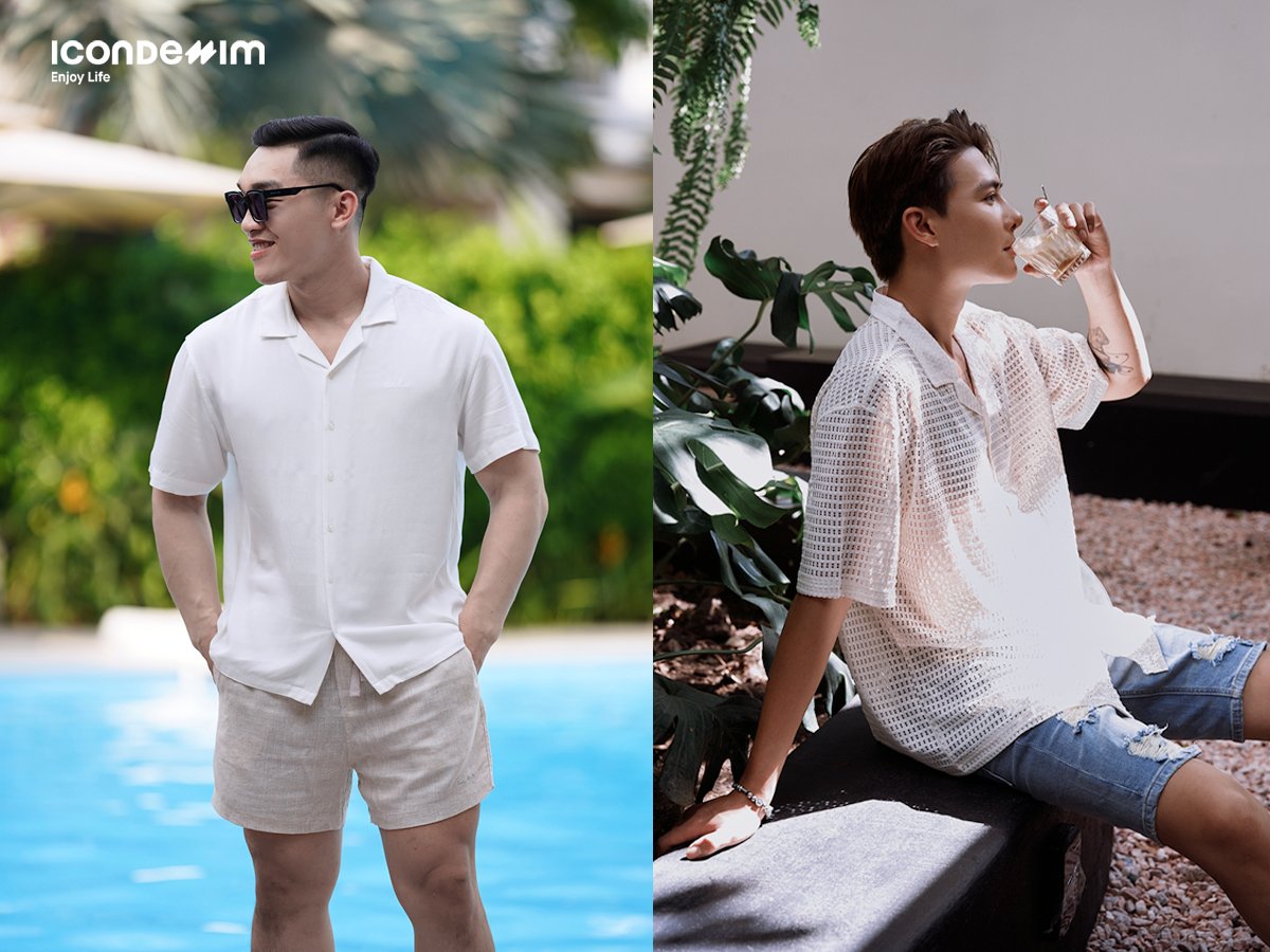 Phối đồ áo sơ mi trắng và quần short