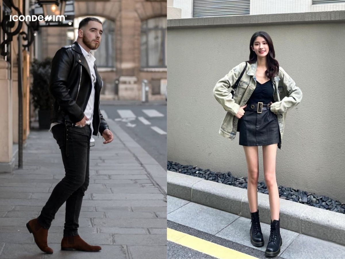 Phối đồ unisex với giày boots cực thời trang