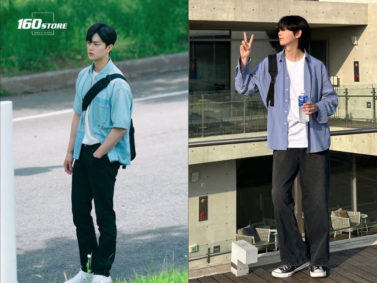 Màu đen mix với màu xanh dương