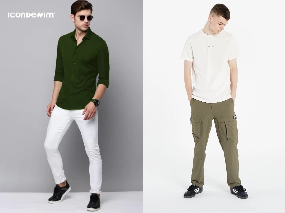 Màu xanh lá phối màu trắng