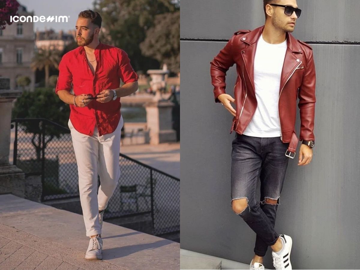 Phối màu trắng và đỏ