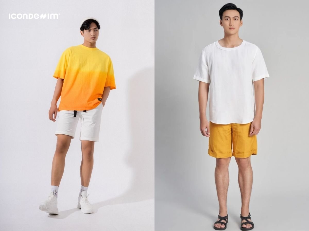 Phối màu vàng và màu trắng