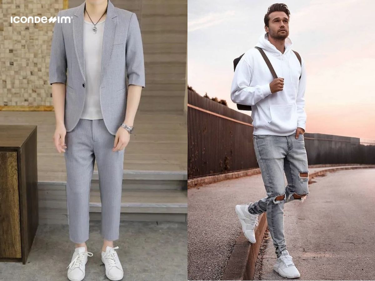 Phối màu xám và trắng