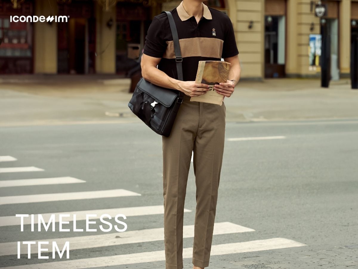 Set đồ quần chino với áo polo thanh lịch