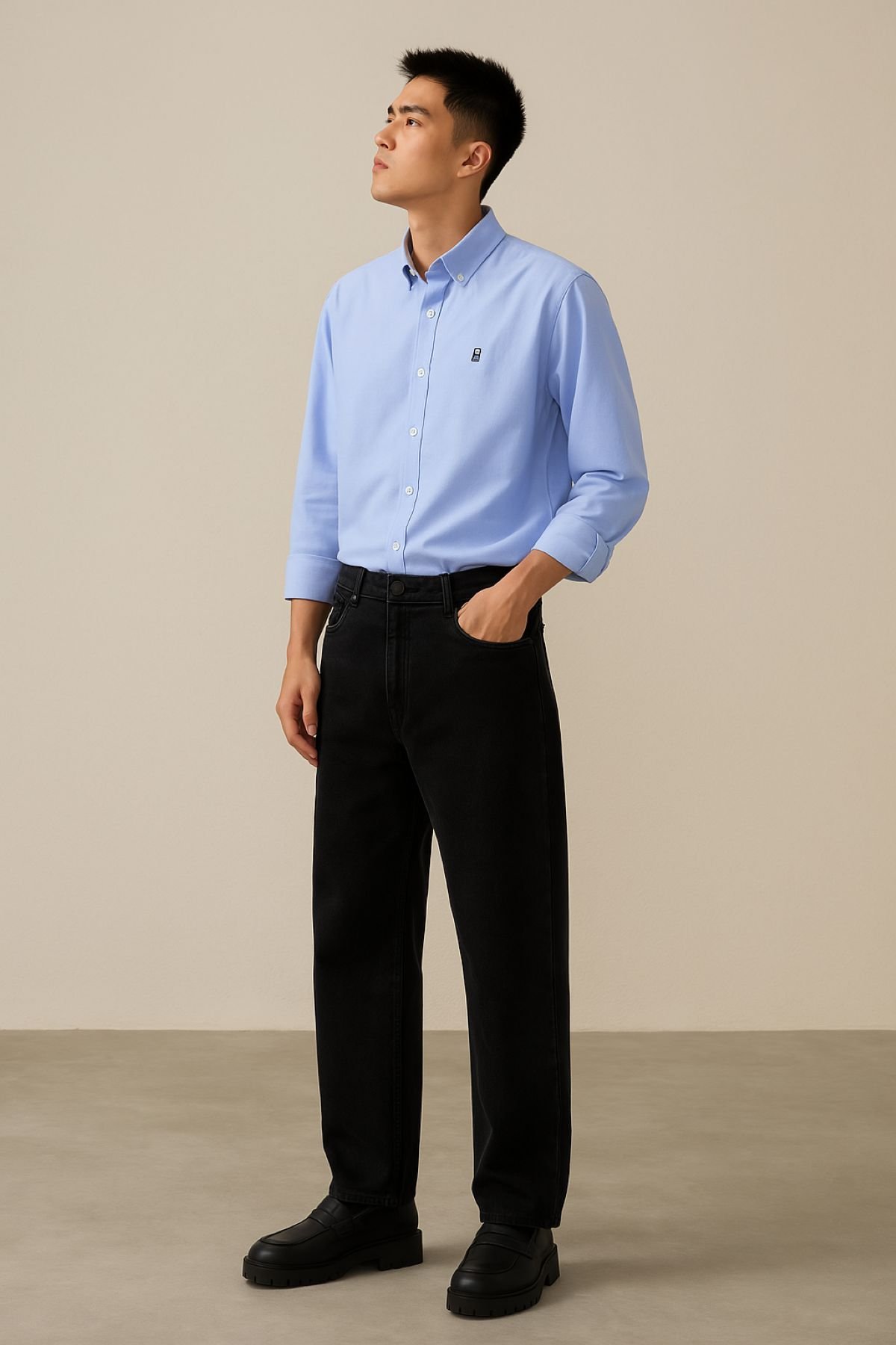 phoi-quan-jean-ong-rong-va-ao-so-mi_e14204f8126343c09e452910f02e7cd6-1 Phối quần jean ống rộng và áo sơ mi