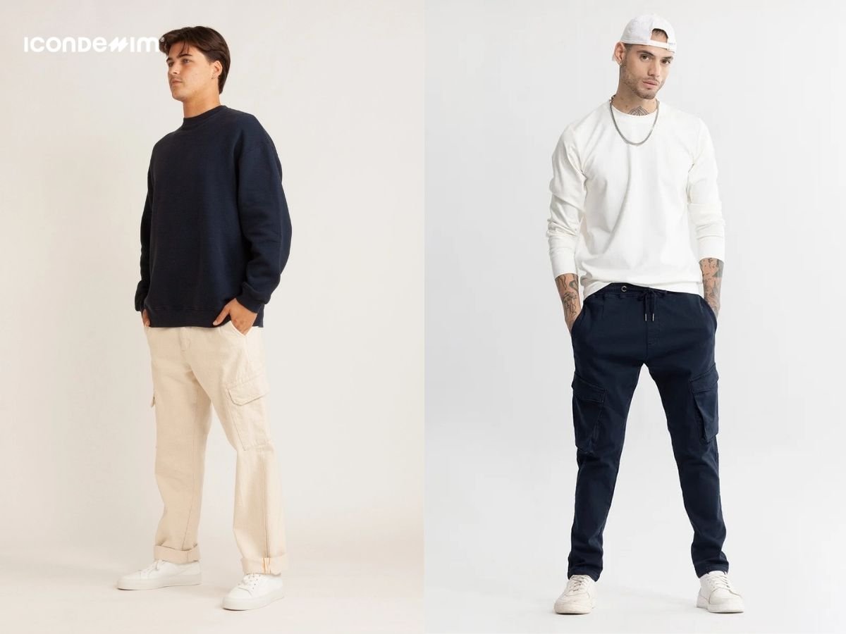 Phối áo nỉ không mũ với quần túi hộp cực sành điệu