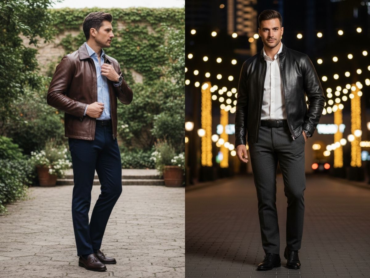 Phong cách với áo khoác, áo sơ mi và quần tây