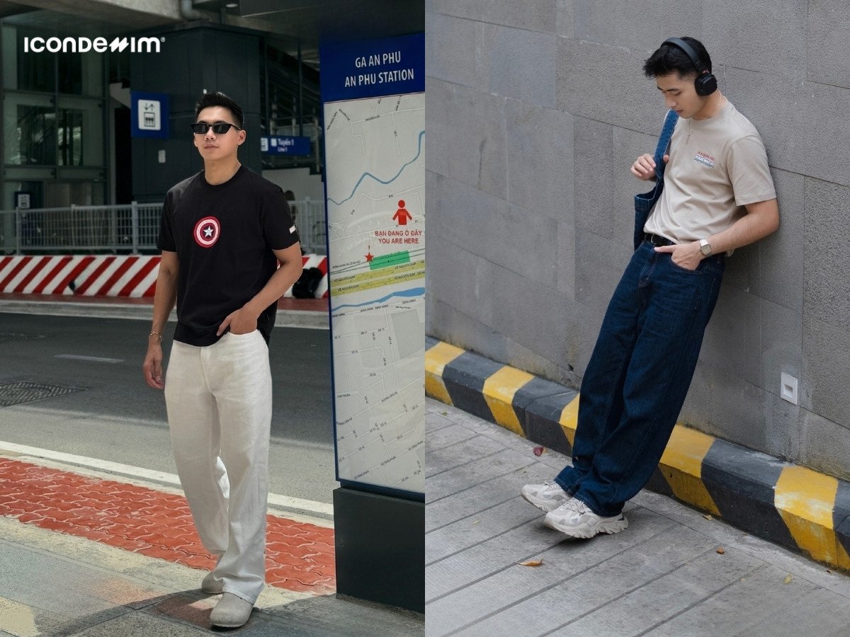 Quần baggy và áo thun - công thức phối đồ mùa hè