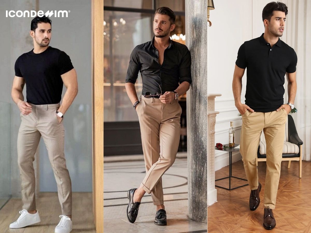 quan-be-voi-ao-den_b0c8a5f8a6054a468ced858d8978a3ec Quần màu be phối với áo đen thanh lịch, hiện đại