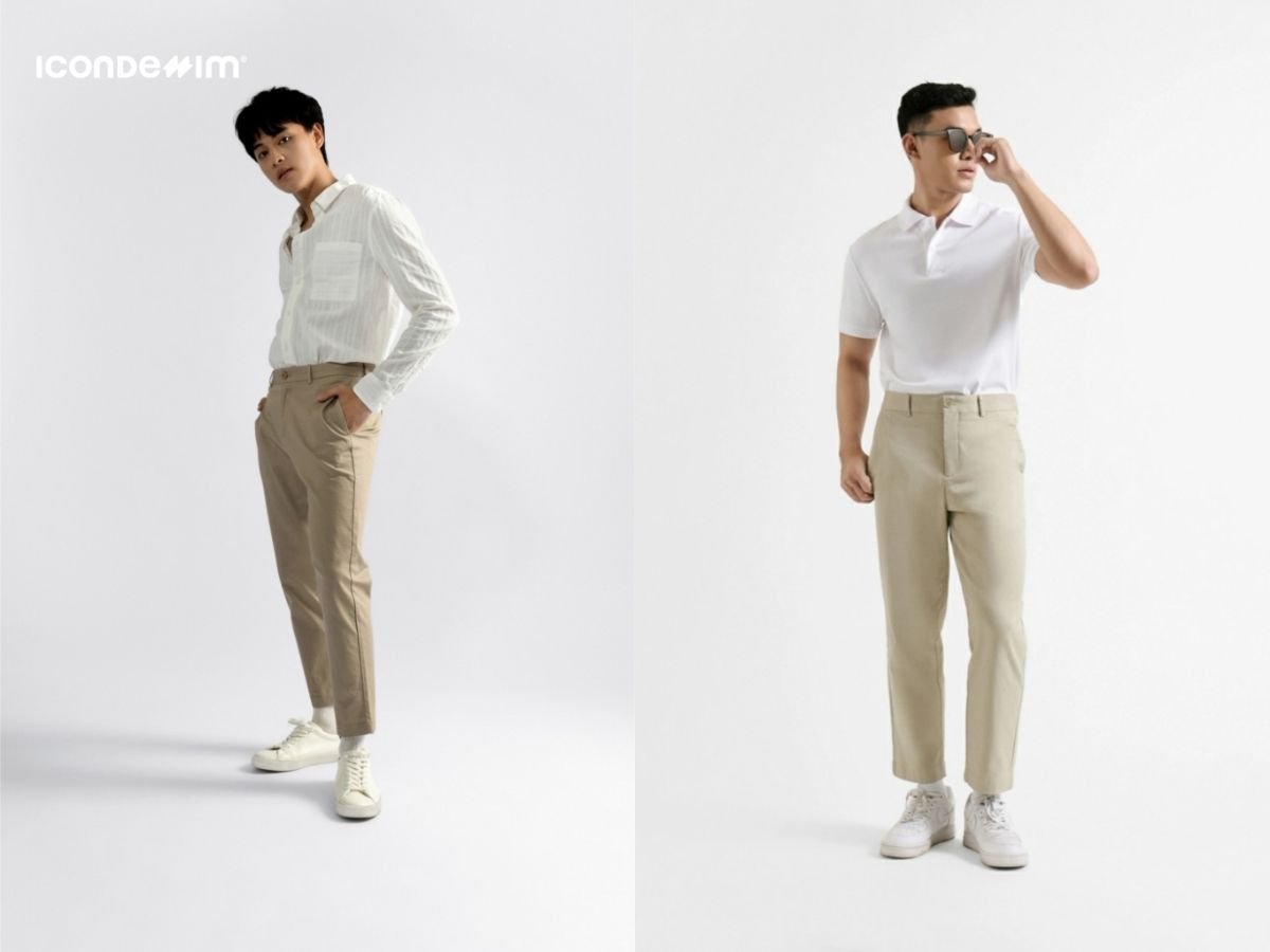 Quần cropped pant kaki mang nét trẻ trung, hiện đại