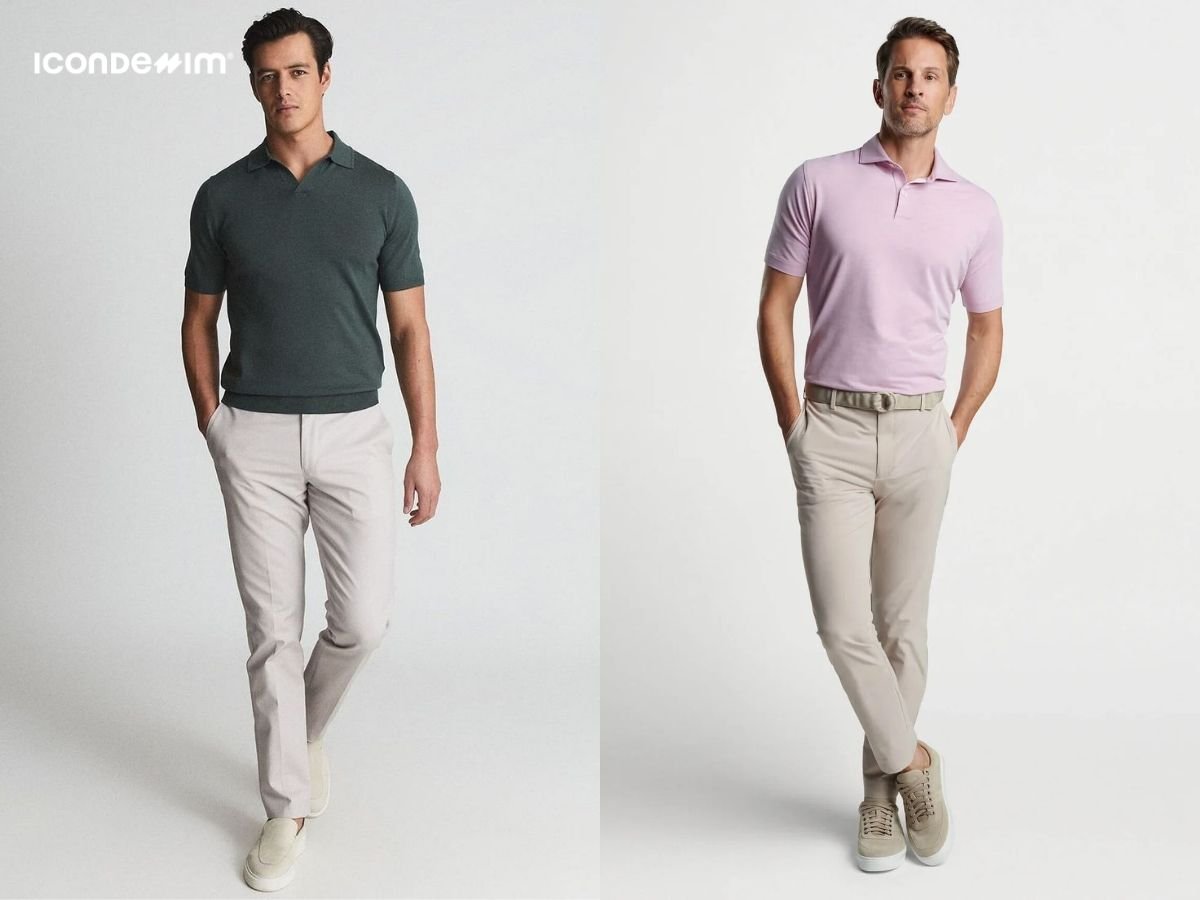 Quần ghi và áo polo tạo cho bạn set đồ vừa thanh lịch vừa trẻ trung