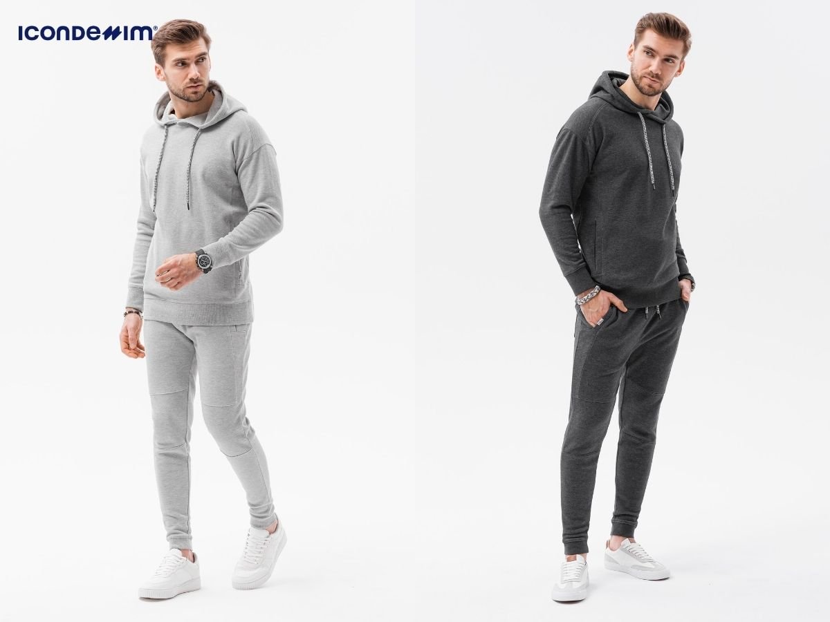 Quần màu ghi với áo hoodie là gu ăn mặc trẻ trung, thời trang