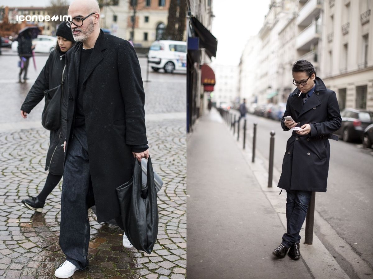 Quần Jeans ống rộng với áo khoác dạ mang đến sự sang trọng, hiện đại