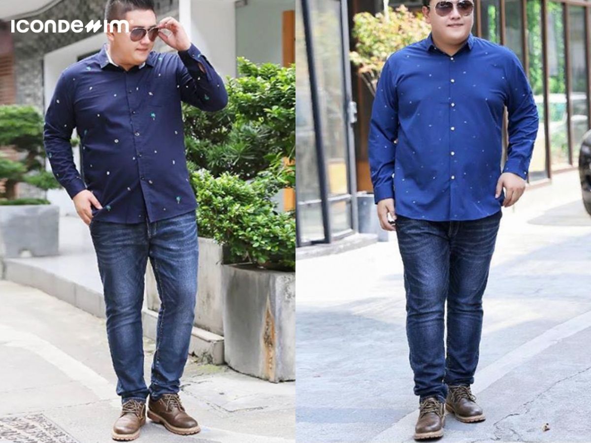 Phối quần jean áo sơ mi cho người mũm mĩm