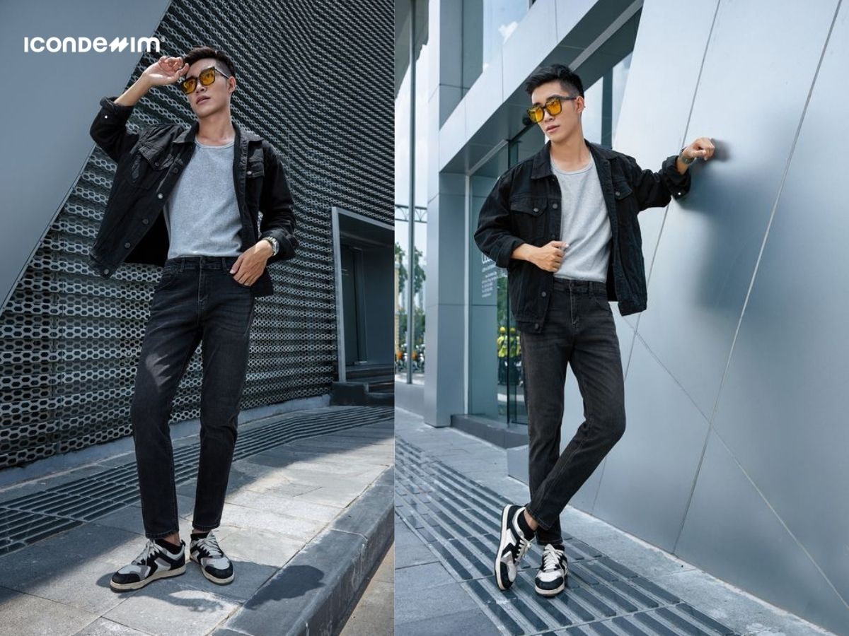 Kết hợp quần jeans ôm và áo khoác denim