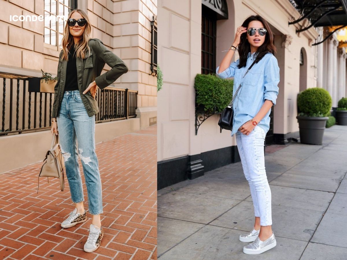 Quần jeans diện với áo sơ mi tạo phong cách thời trang phượt ấn tượng