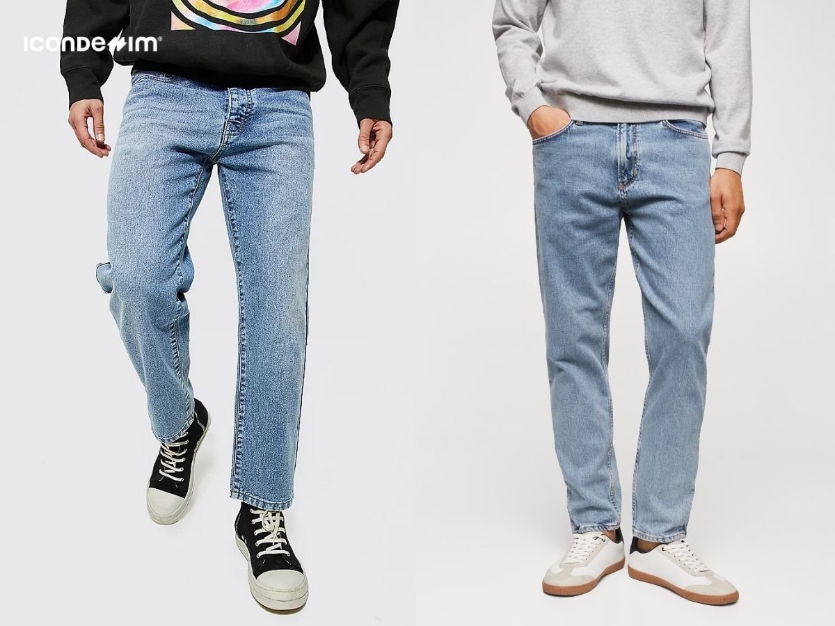 Quần jeans xanh cropped hiện đại và thoải mái