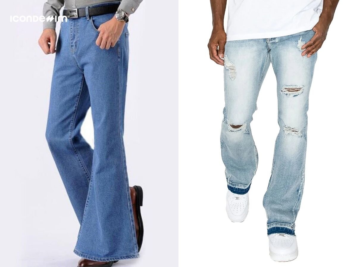 Quần jeans xanh ống loe mang nét đẹp cổ điển