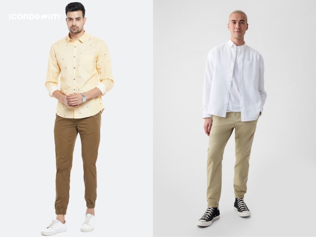 Cách phối đồ với quần jogger kaki nam với áo sơ mi để đi làm