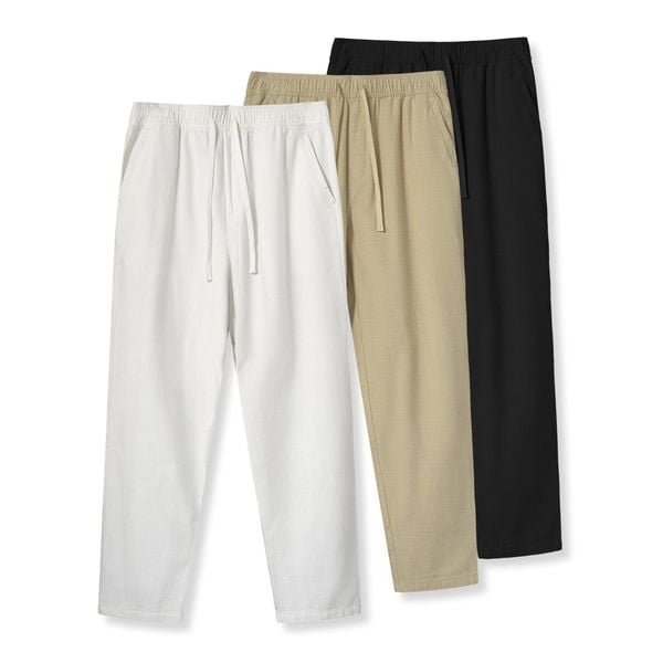 Quần Jogger Linen Nam Basic Form Regular