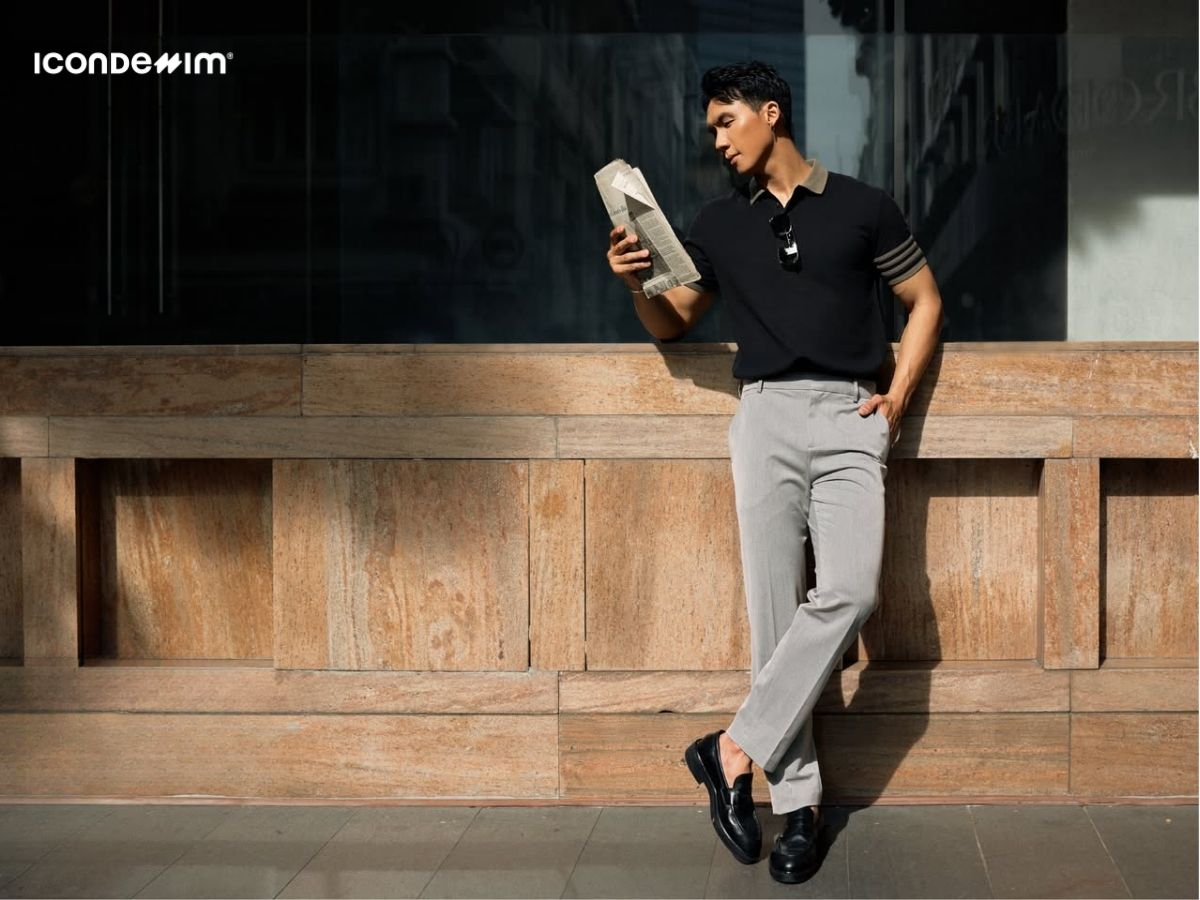 Quần tây nam Hàn Quốc phối cùng áo polo