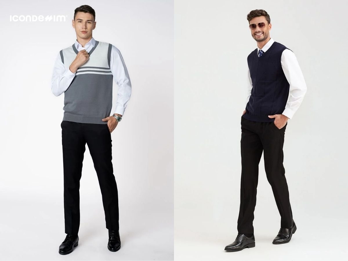 Phối đồ với quần tây nam Hàn Quốc và áo gile