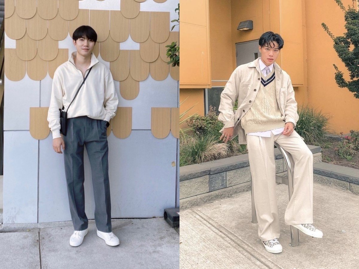 Quần tây ống rộng trong phong cách Preppy