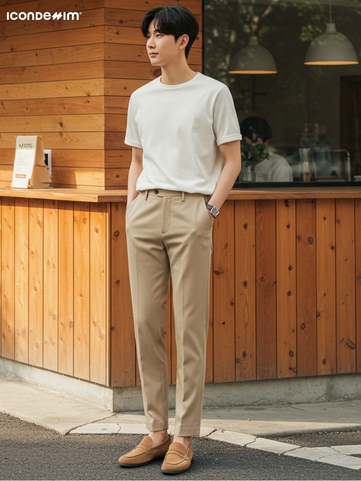 Quần tây dáng suông phong cách Hàn Quốc ngày hè