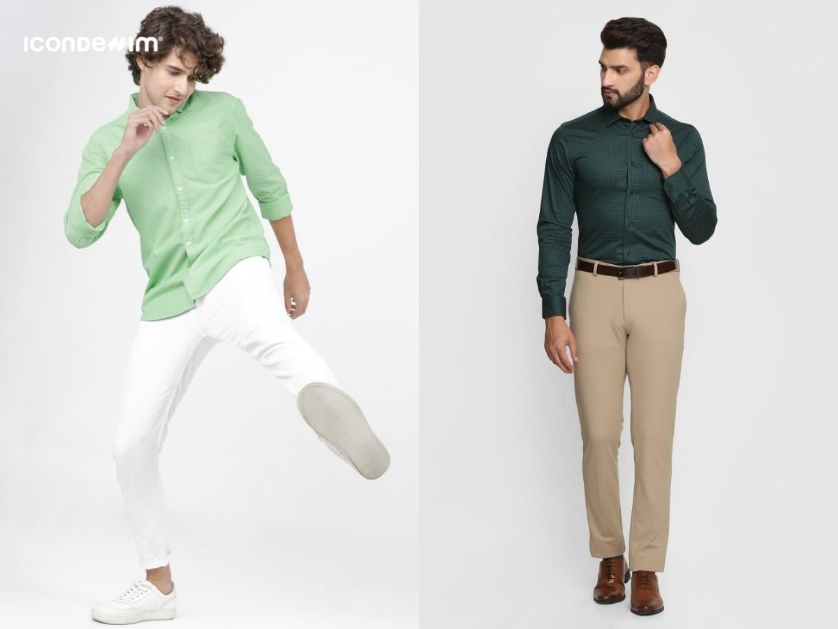 Phối quần trắng hoặc kem với áo xanh lá