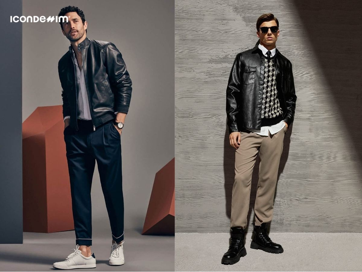 Quần trouser và áo khoác da