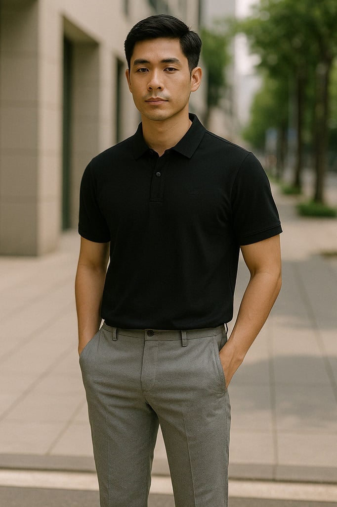 quan-xam-phoi-ao-polo-den_36e9019593e445fc9924a0966b4e8fb4 Quần xám phối áo polo đen